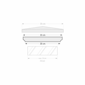 Capitel capac stalp gard Star Stone 35x35(30x30/33x33)x4 cm, silver - Img 3