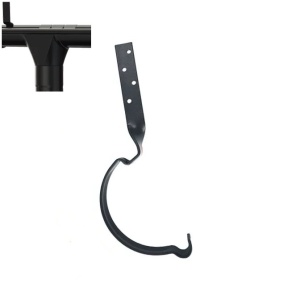 Carlig rasucit jgheab pentru sistem pluvial Metigla, metalic, D 125 mm, negru (RAL 9005)