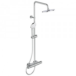 Coloana de dus cu baterie termostatata si etajera depozitare Ideal Standard Ceratherm T50, crom