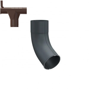 Cot evacuare burlan pentru sistem pluvial Metigla, metalic, D 88, maro (RAL 8017)