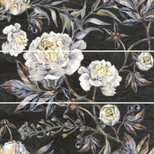 Decor Kai Ceramics Nero Flowers Black 73.2 x 74.4 cm