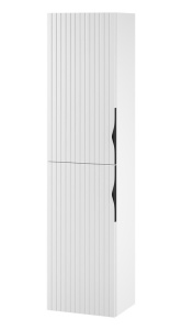 Dulap coloana Cersanit Tirso, mdf, cu usi, riflat, 160x40x30 cm, alb mat - Img 2