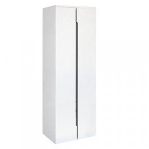 Dulap coloana Oristo Silver 144x50x35 cm, cu usi, alb lucios - Img 2