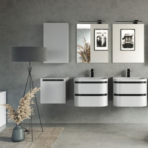 Dulap mediu suspendat Kolpasan Vittoria, 1 usa, 45x70 cm, alb mat - Img 3