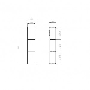 Dulap suspendat fara usa Cersanit Moduo 20x80 cm, stejar - Img 2