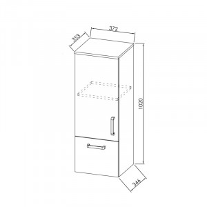 Dulap suspendat Kolpasan Evelin, 1 usa si 1 sertar, 37x100 cm, stejar gri - Img 4