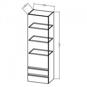 Dulap tip coloana Kolpasan Alexis, 1 usa si 2 sertare, 45x146 cm, Craft Wood - Img 4