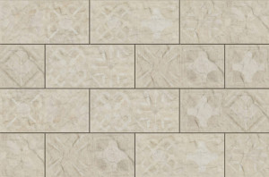 Elevatie Klinker Cerrad Torstone decor bianco 14.8x30 cm