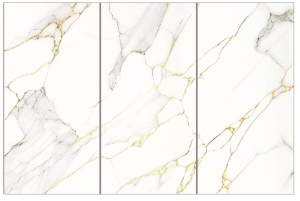 Gresie Ice Gold White 60x120 cm, lucioasa - Img 2
