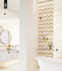 Gresie Paradyz Calacatta Sparkle Gold 59.8x119.8 cm, mata - Img 2
