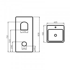 Lavoar freestanding Fluminia Winter Lord-B, 40x40.5x83 cm - Img 3