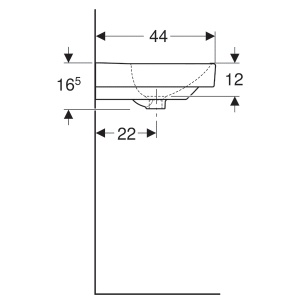 LAVOAR GEBERIT SMYLE SQUARE 55X44 CU ORIFICIU BATERIE SI PREPLIN - Img 9