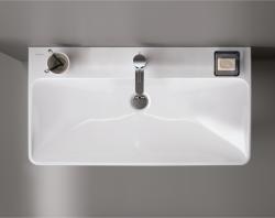 LAVOAR GEBERIT SMYLE SQUARE 75 CU ORIFICIU BATERIE SI PREAPLIN, ALB - Img 5