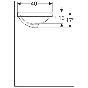 LAVOAR ÎNCORPORAT GEBERIT VARIFORM, DREPTUNGHIULAR B-55CM,T-40CM, PREAPLIN VIZIBIL, GLAZURAT ALB - Img 7