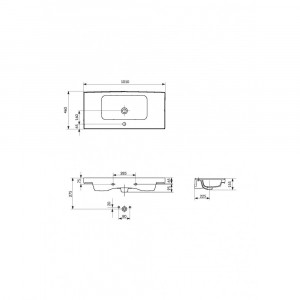 Lavoar mobilier Cersanit Crea, 100x45 cm, alb - Img 3