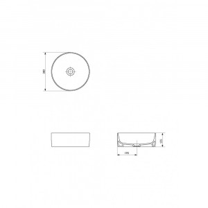 Lavoar pe blat Cersanit Crea 38x38x13.5 cm - Img 3