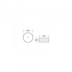 Lavoar pe blat Fluminia My Black Circle Ø41x18 cm - Img 3