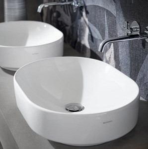 LAVOAR PE BLAT GEBERIT VARIFORM ELIPTIC 55X40, FARA PREAPLIN, ALB - Img 3
