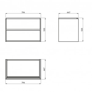 Mobilier pentru lavoar Cersanit Crea 80 cm, gri - Img 2