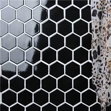 Mozaic ceramic hexagonal 32.5 x 31.5 cm, negru - Img 4