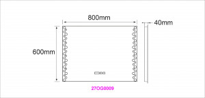 Oglinda cu iluminare LED Belform Atlantis, buton touch, ceas si functie dezaburire 80xH60 cm - Img 3