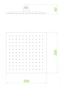 Palarie de dus slim patrata FDESIGN Inula, 300x300 mm, crom - Img 2