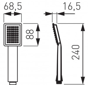 Para dus patrata FDESIGN Anima Quadro, 1 functie, negru - Img 2