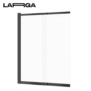 Paravan cada Cersanit Larga, dublu, profil negru, 115xH140