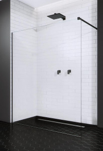 Paravan dus Walk-In Radaway Modo New Black II 75xH200 cm, negru