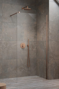 Paravan dus Walk-In Radaway Modo New Brushed Copper II 90xH200 cm, cupru periat