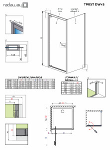 Perete lateral Radaway Twist S 80 cm - Img 3