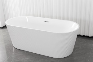 PROMO Cada freestanding acril Reno riflata, 170x75 cm, alb lucios - Img 7
