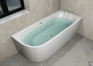PROMO Cada freestanding Sanotechnik Porto, colt dreapta, acril, 170x75 cm - Img 3