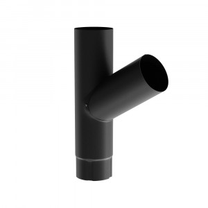 Ramificatie burlan pentru sistem pluvial Bilka, metalic, D 100, negru (RAL 9005), mat