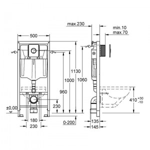 Rezervor incastrat cu cadru Grohe Rapid SL cu clapeta Skate Cosmopolitan crom - Img 3