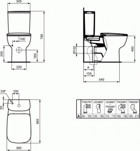 REZERVOR WC ESEDRA 3/6L ALIMENTARE INFERIOARA - Img 2