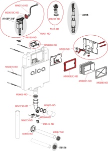 Rezervor wc incastrat slim Alcaplast, Basicmodul, 8 cm, pentru montare in zidarie, pentru wc stativ - Img 2