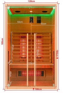 Sauna de interior cu infrarosu Ruby, 100x120x195 cm - Img 4