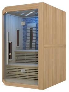 Sauna uscata de interior Sanotechnik Kiruna, 3-4 persoane, 161x160x210cm - Img 2