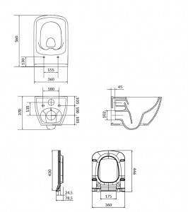 Set B245 vas wc suspendat Cersanit Virgo Clean on cu capac slim softclose, alb - Img 6