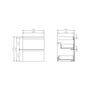 SET B273 Mobilier suspendat cu lavoar Cersanit Moduo, 50 cm, alb - Img 2