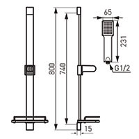 Set de dus culisant Ferro Quadro, crom - Img 3
