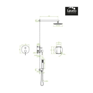 Set de dus incastrat cu palarie, para de dus si baterie Casa Blanca Pola auriu periat - Img 2
