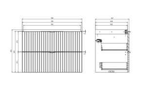 Set dulap suspendat cu lavoar Cersanit Tirso Fiord mat, 80 cm - Img 3