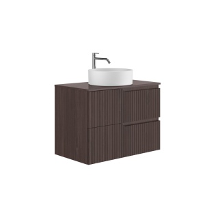 Set mobilier suspendat cu blat Gala Canaletto 80 cm, nuc negru