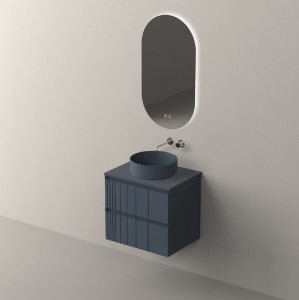 Set mobilier suspendat cu blat Nofer Pole 60 cm, cobalt mat - Img 2