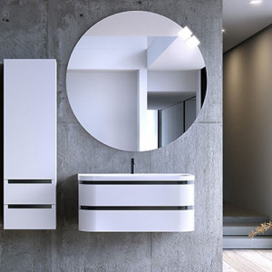 Set mobilier suspendat Kolpasan Vittoria cu lavoar 100 cm, alb mat - Img 4