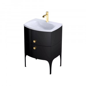 Set mobilier suspendat Oristo Louis cu lavoar Louis 62 cm, negru