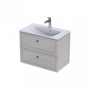 Set mobilier suspendat Oristo Montebianco si lavoar Amelia, 80 cm, sand mat