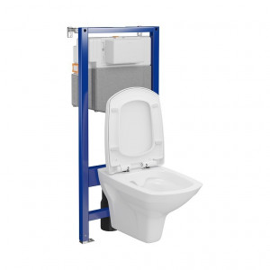 Set rezervor cu cadru Cersanit C37 AQUA 50 MECANIC, vas wc suspendat CARINA CleanON, capac softclose - Img 4